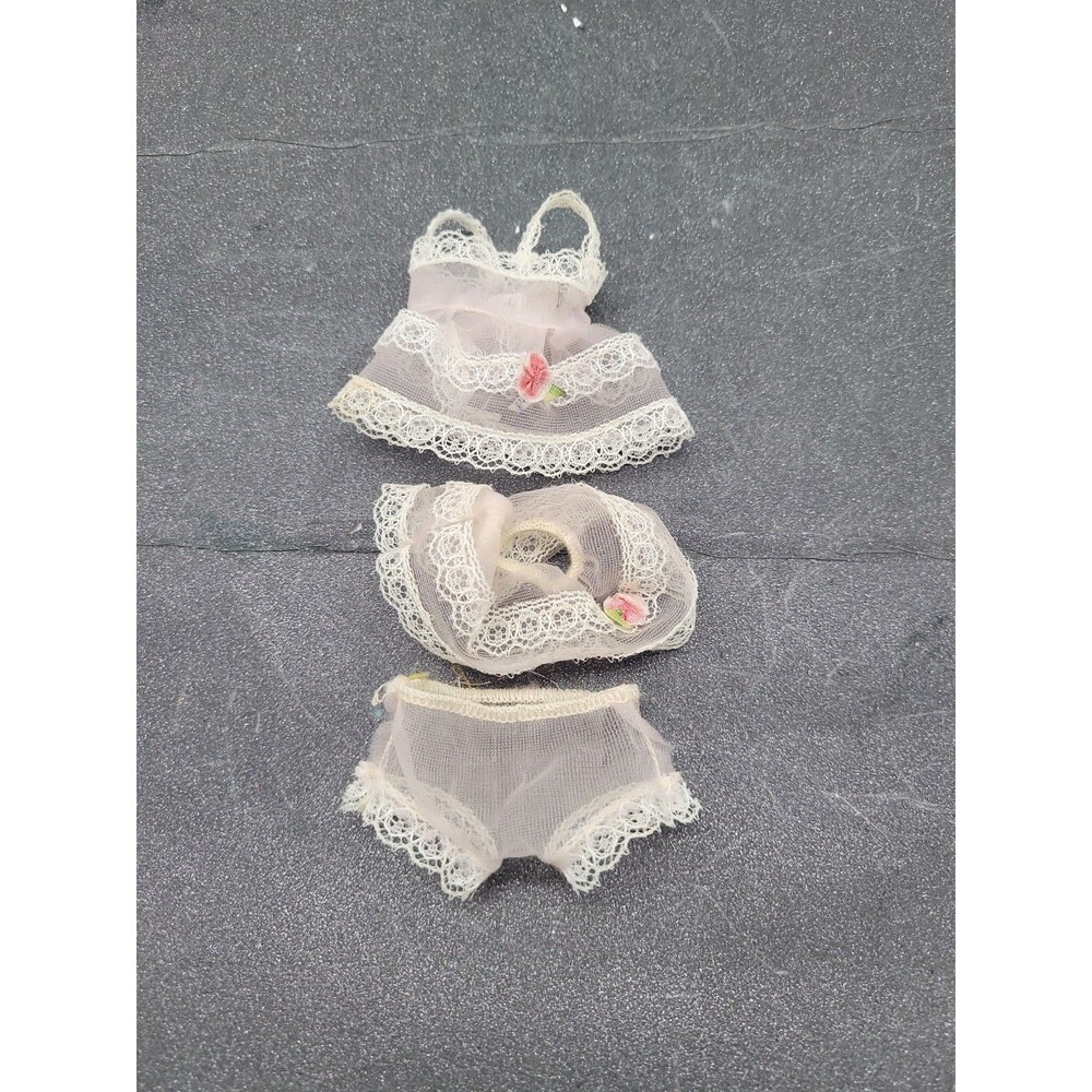 1960s Penny Brite 'Sheer Delight' 3-PC Slip, Half-Slip Panties Lace Trim